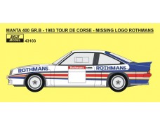 Decal – Opel Manta 400 Gr.B - 1983 "Rothmans" logo 1/43